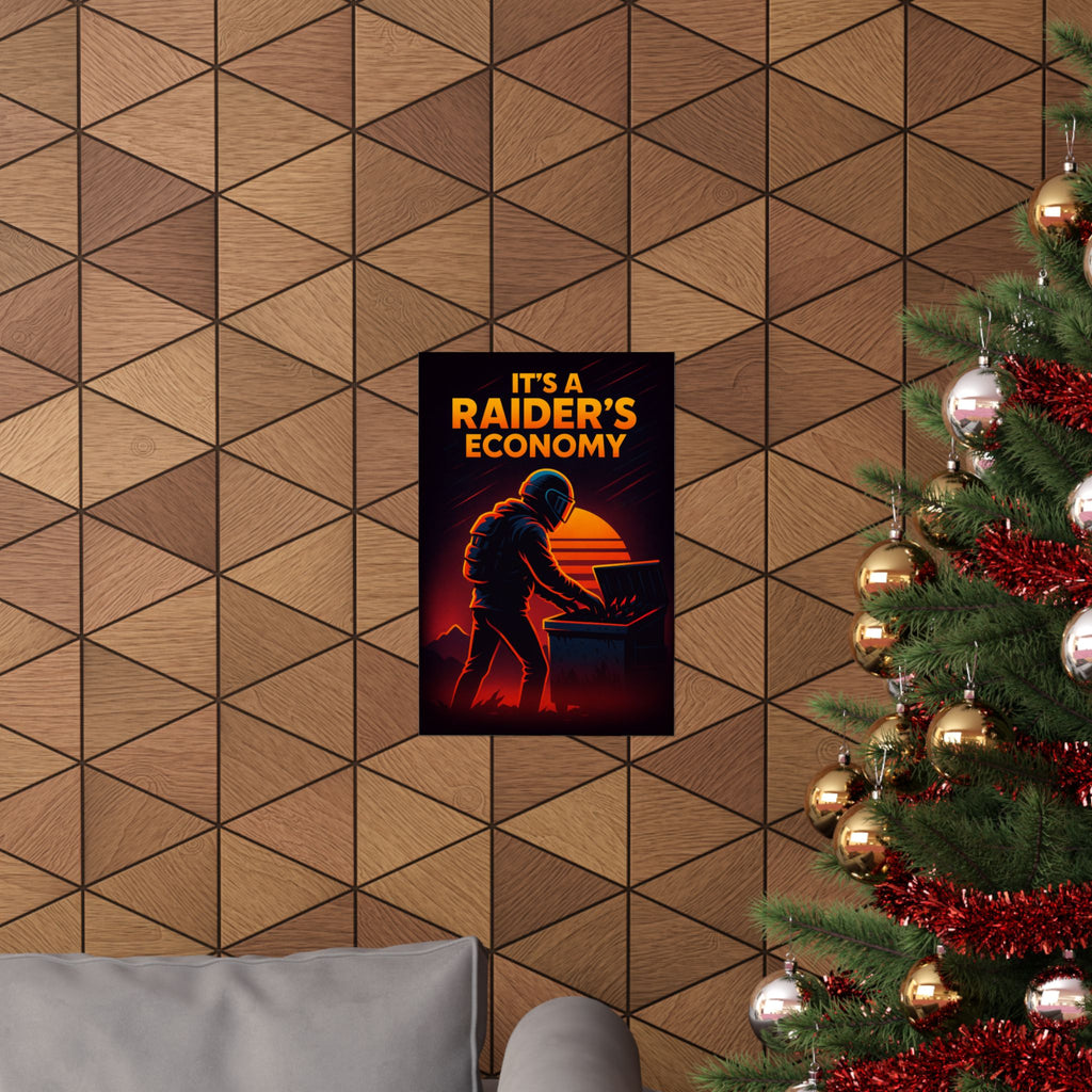 Poster — "It's a Raider's Economy" Matte Vertical Retro Art Print