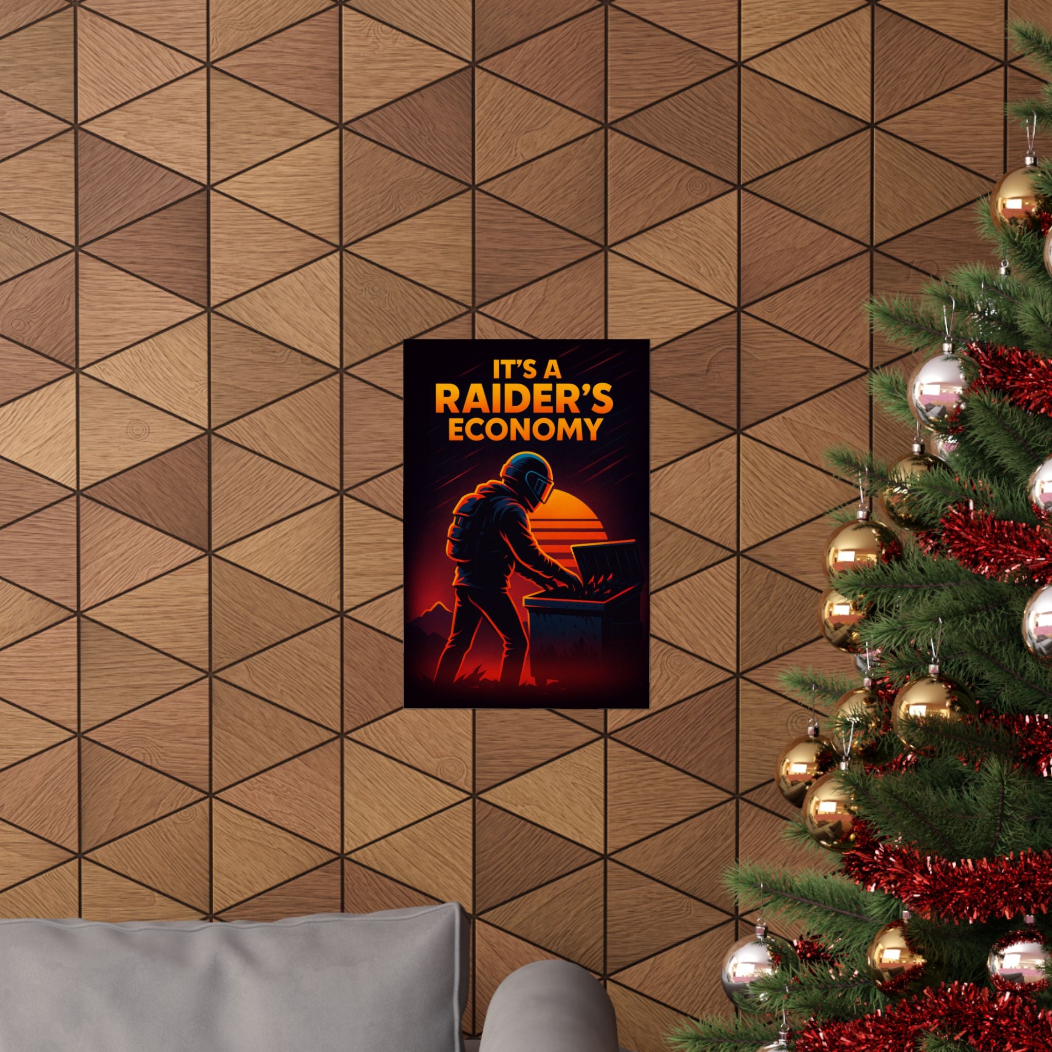 Poster — "It's a Raider's Economy" Matte Vertical Retro Art Print