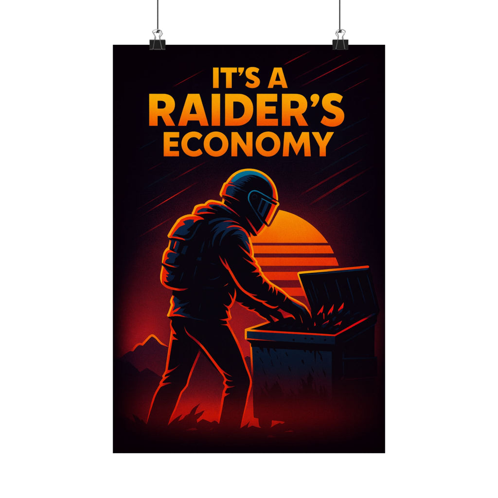 Poster — "It's a Raider's Economy" Matte Vertical Retro Art Print