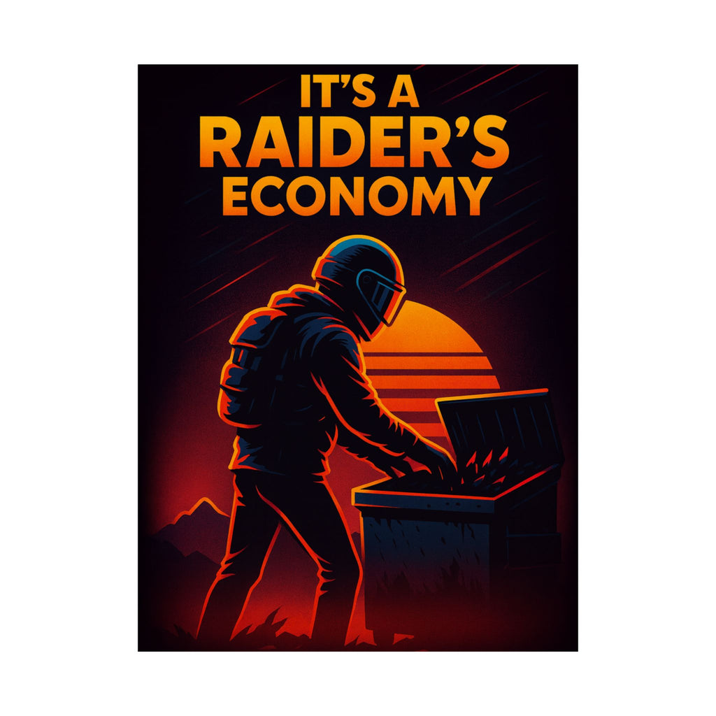 Poster — "It's a Raider's Economy" Matte Vertical Retro Art Print