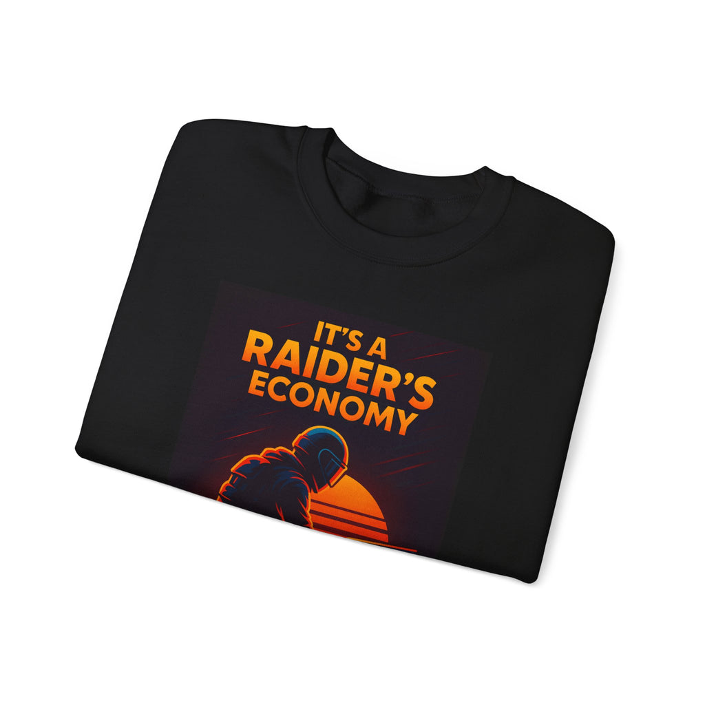 "It's a Raider's Economy" Retro Raider Graphic Crewneck Sweatshirt