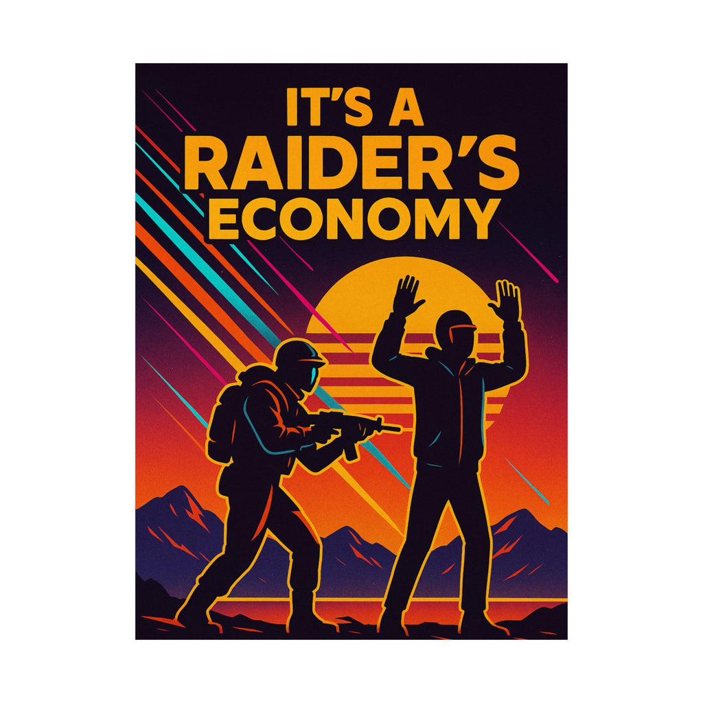Poster — "It's a Raider's Economy" Matte Vertical Retro Art Print