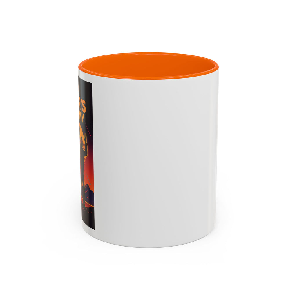 Graphic Coffee Mug - Retro Futuristic Raider Design (11oz)