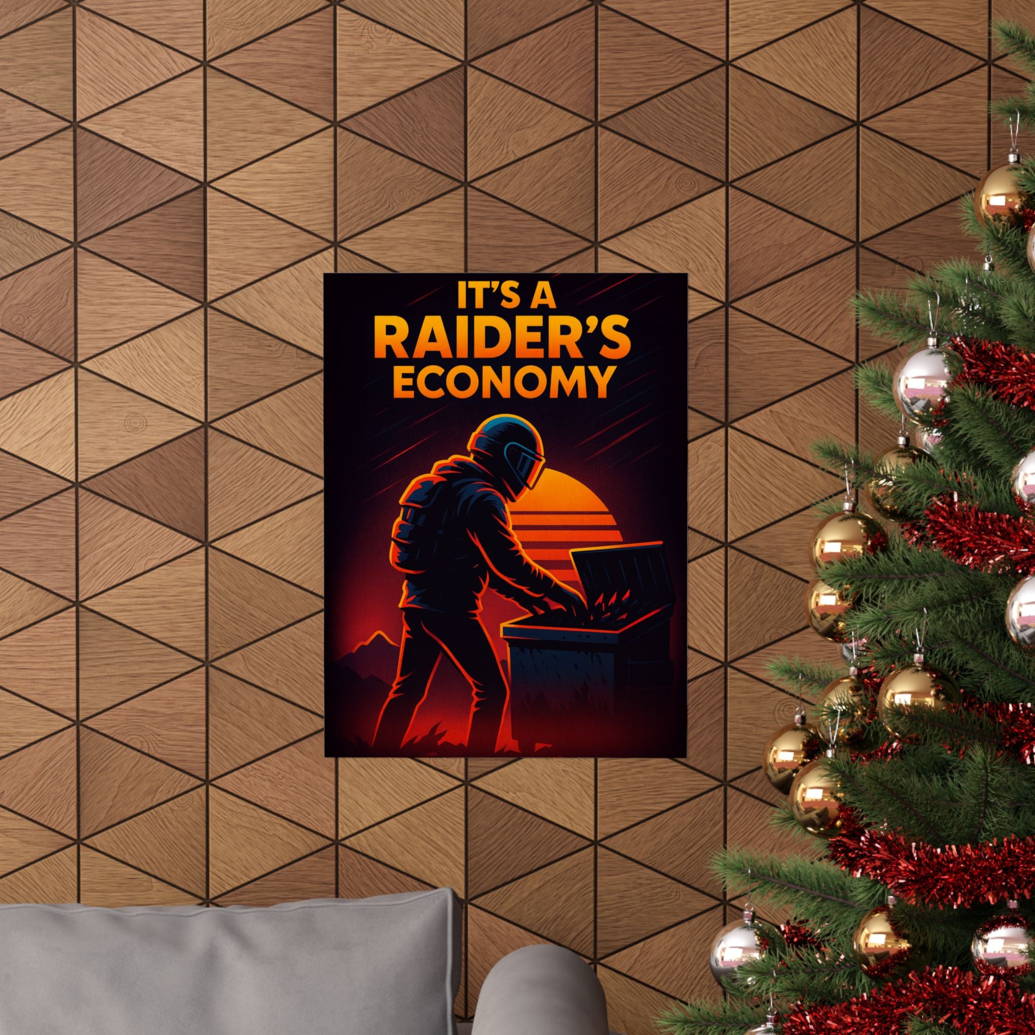 Poster — "It's a Raider's Economy" Matte Vertical Retro Art Print